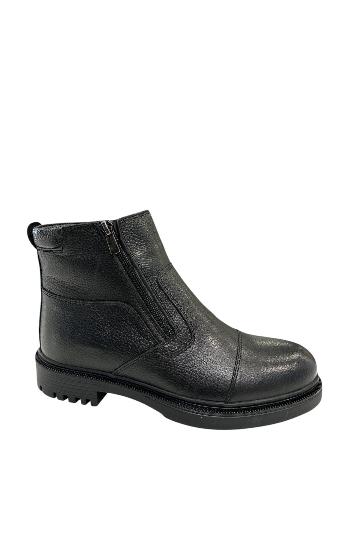 James Franco 23 05 110M 25992 Hakkiki Deri Klasik Kürklü Bot Siyah