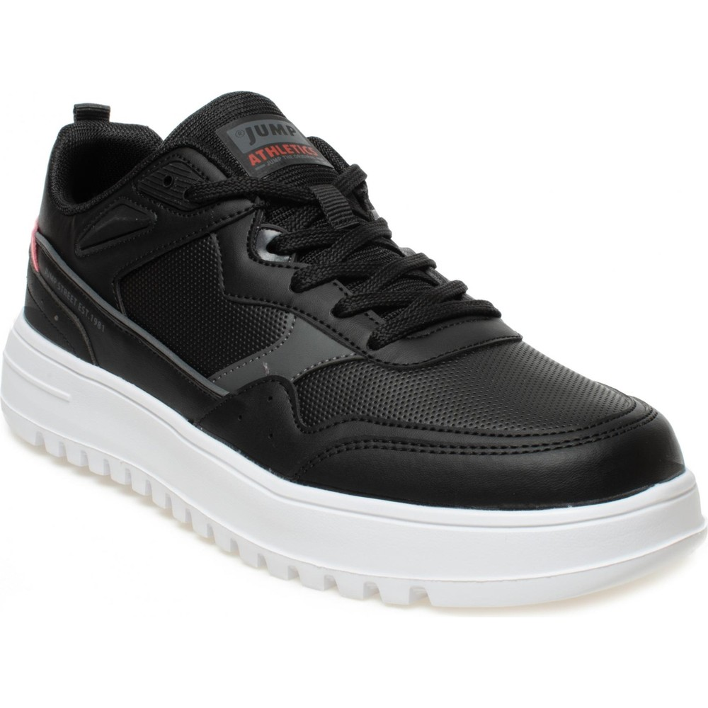Jump 28019 C-Black/Red Erkek Sneaker Günlük Spor Ayakkabı Siyah Kırmızı
