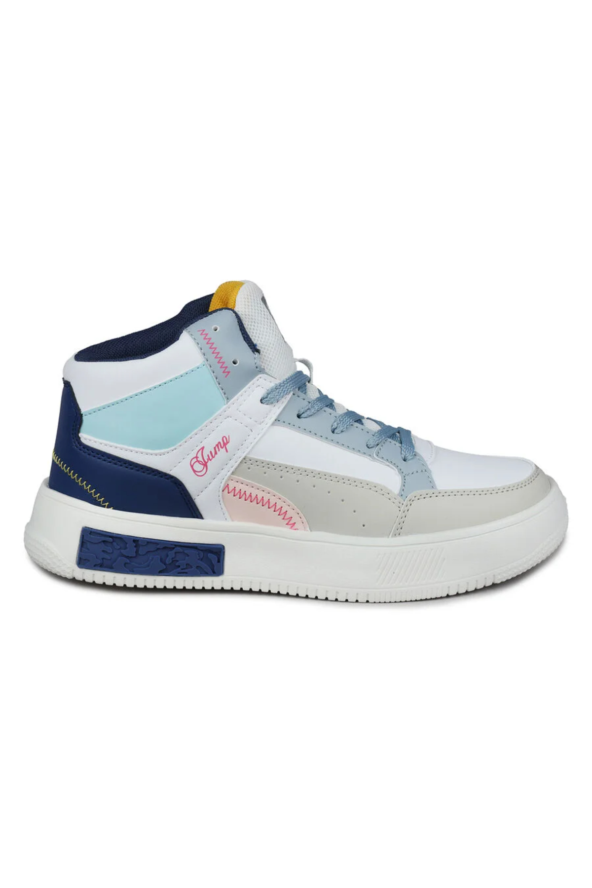 Jump 28756 Zenne Yüksek Bilekli Kadın Sneaker Günlük Spor Ayakkabı Beyaz Mavi