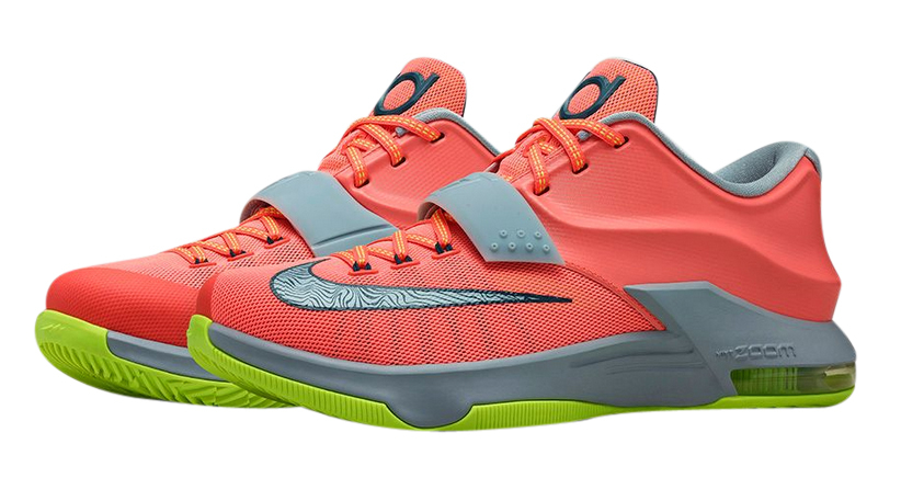 Nike KD VII Erkek Basketbol Ayakkabısı Turuncu Gri