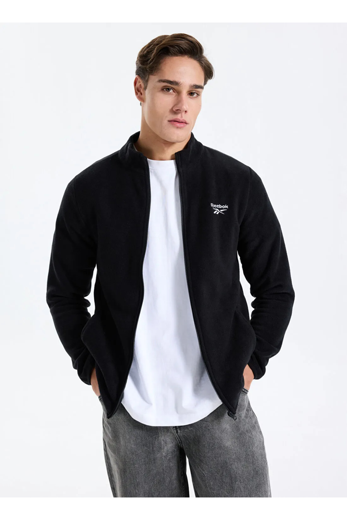 Reebok CN 10904 PIER POLAR FZ Erkek Polar SweatShirt Siyah