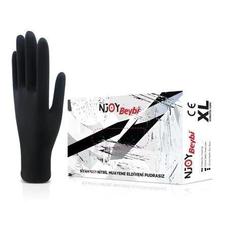 BEYBİ NJOY PUDRASIZ NİTRİL ELDİVEN  LARGE SİYAH