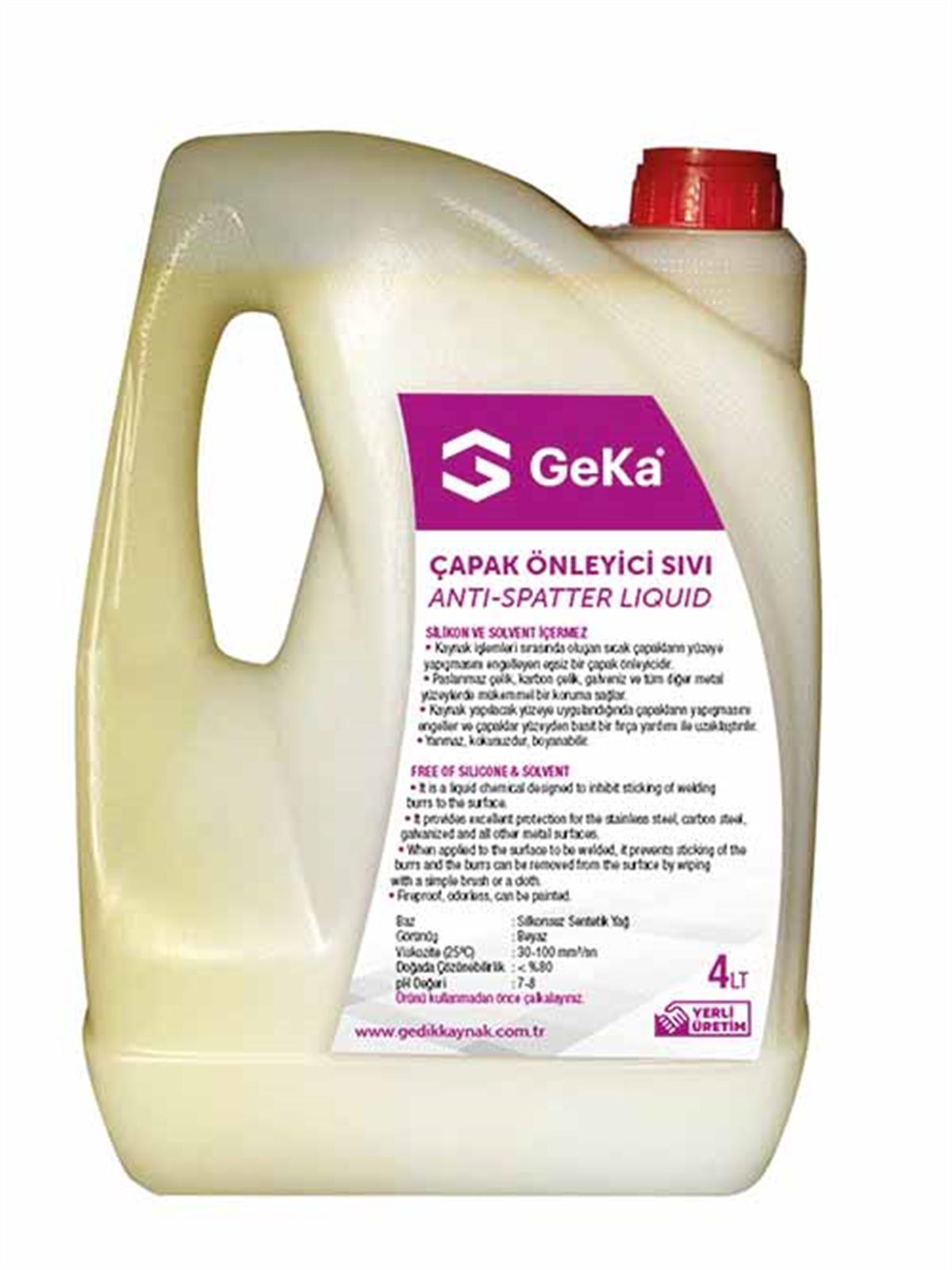 GEKA ÇAPAK ÖNLEYİCİ SIVI 4 LT