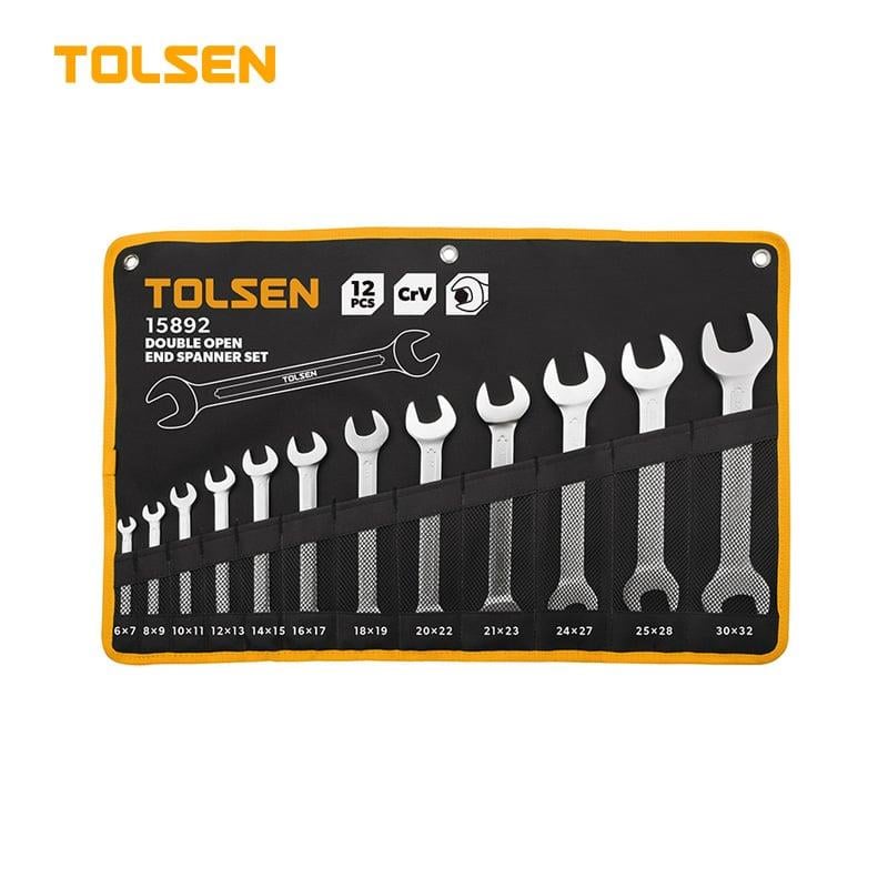 TOLSEN 12 PRÇ. ÇATAL ANAHTAR SETİ DERİ STANDLI