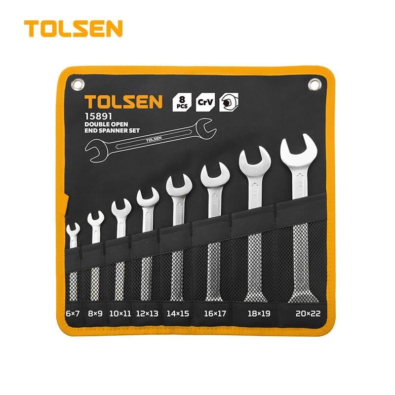 TOLSEN 8 PRÇ. ÇATAL ANAHTAR SETİ DERİ STANDLI