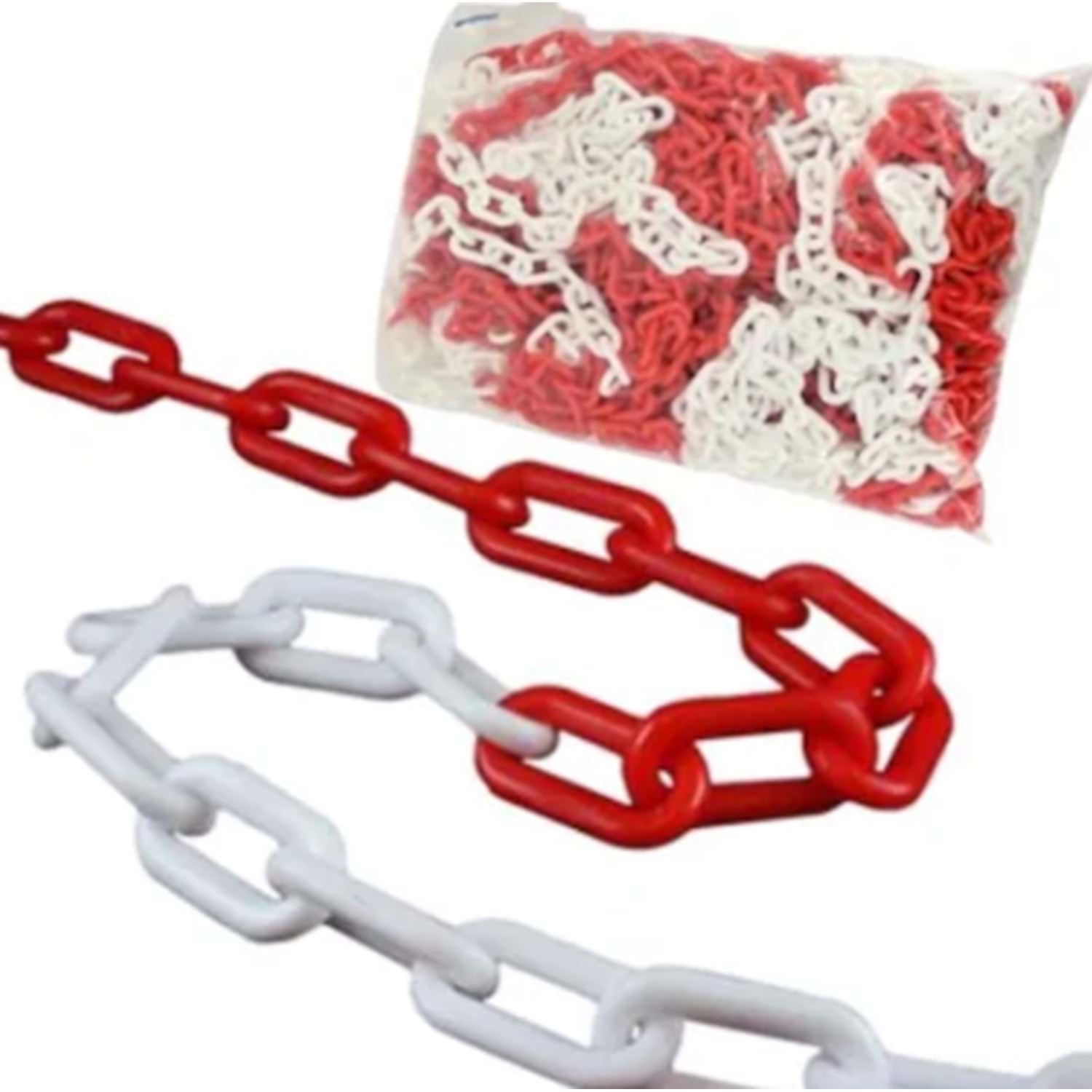 PLASTİK ZİNCİR 8 MM KIRMIZI BEYAZ