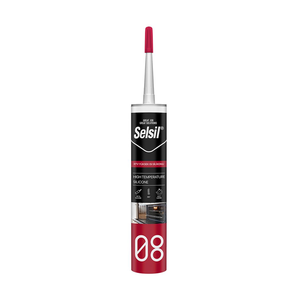 SELSİL ISIYA DAYANIKLI SİLİKON KIRMIZI 310ML