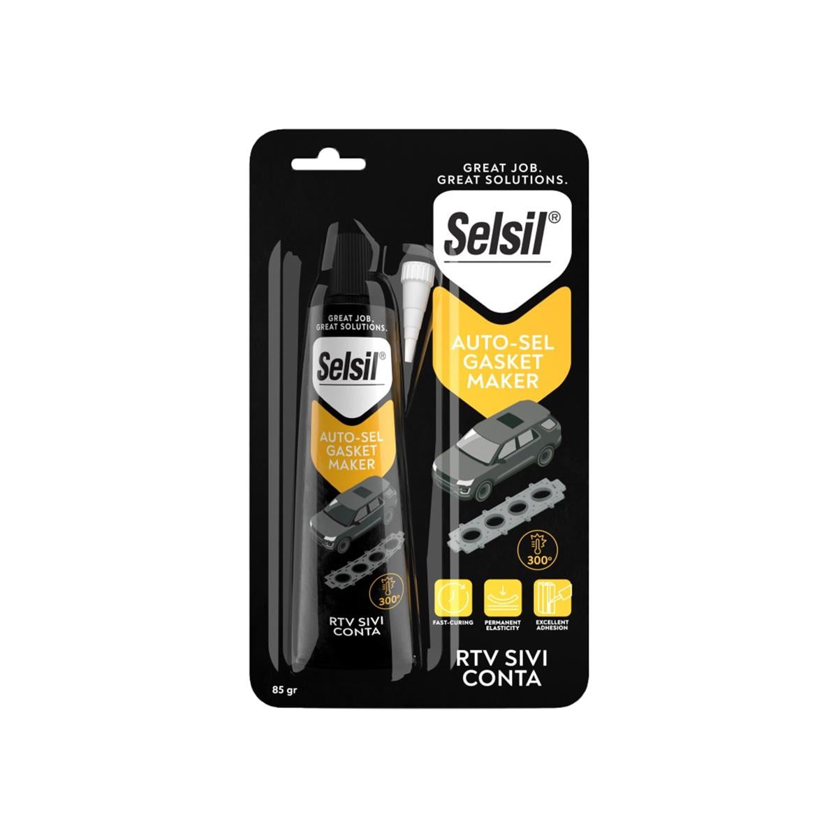SELSİL RTV SIVI CONTA SİYAH 300 DERECE 85 GR