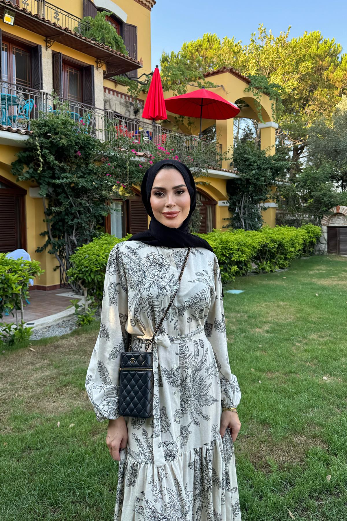 Daisy Siyah Keten Elbise