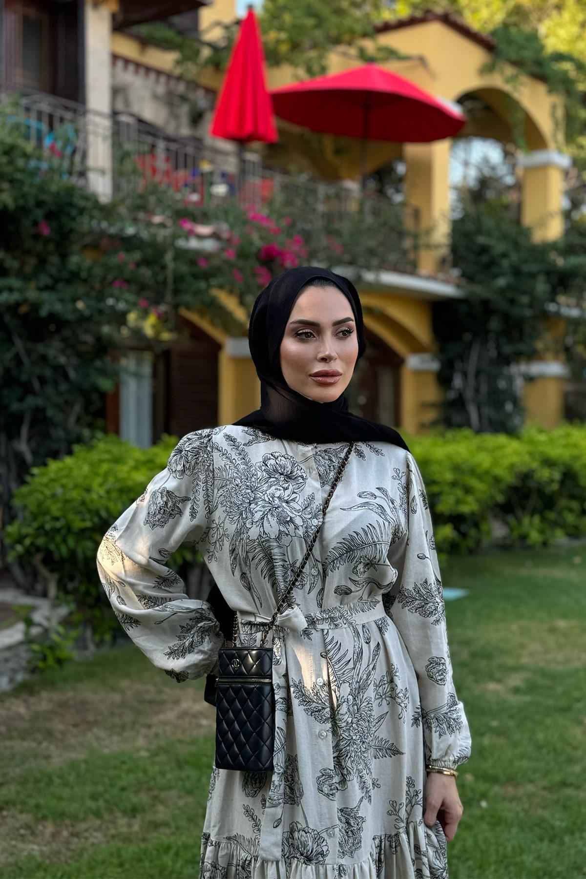 Daisy Siyah Keten Elbise