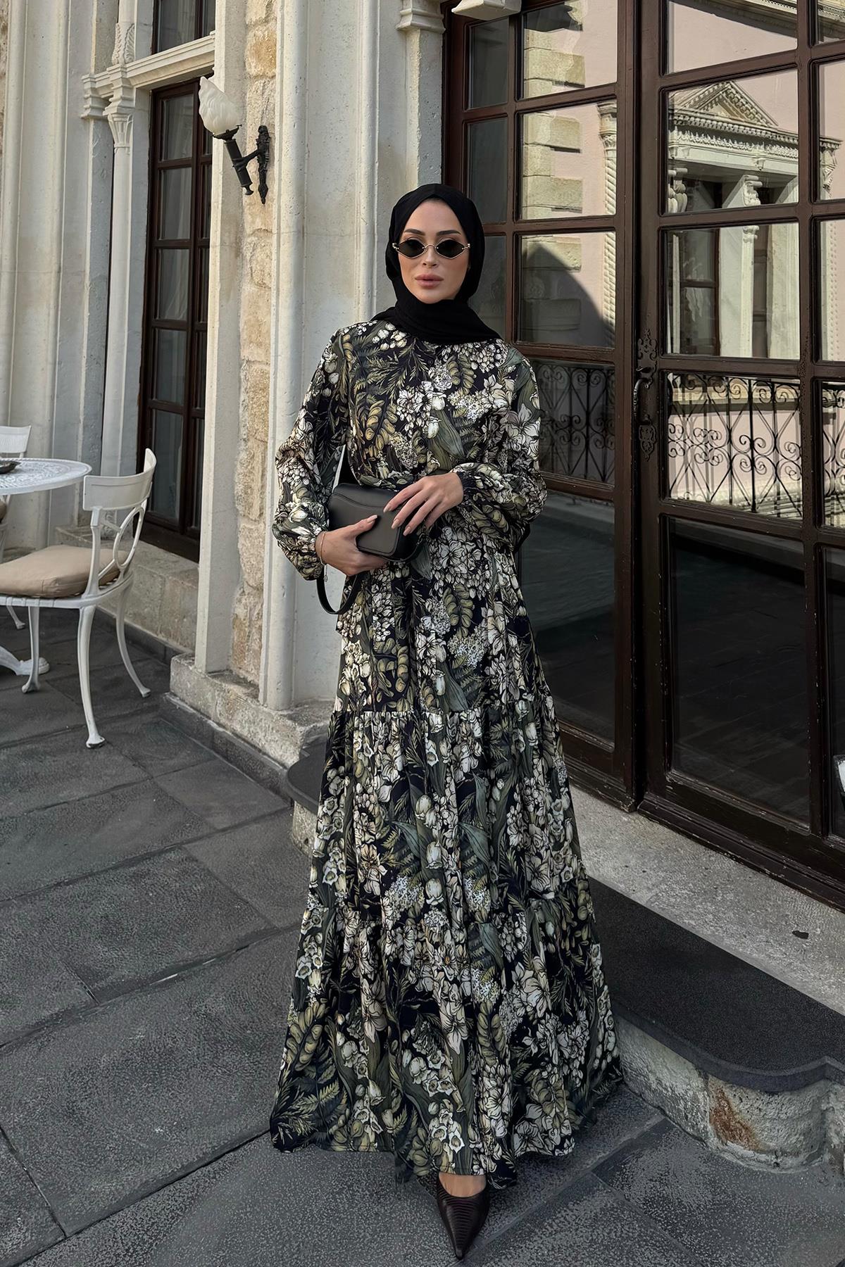 September Krep Siyah Elbise