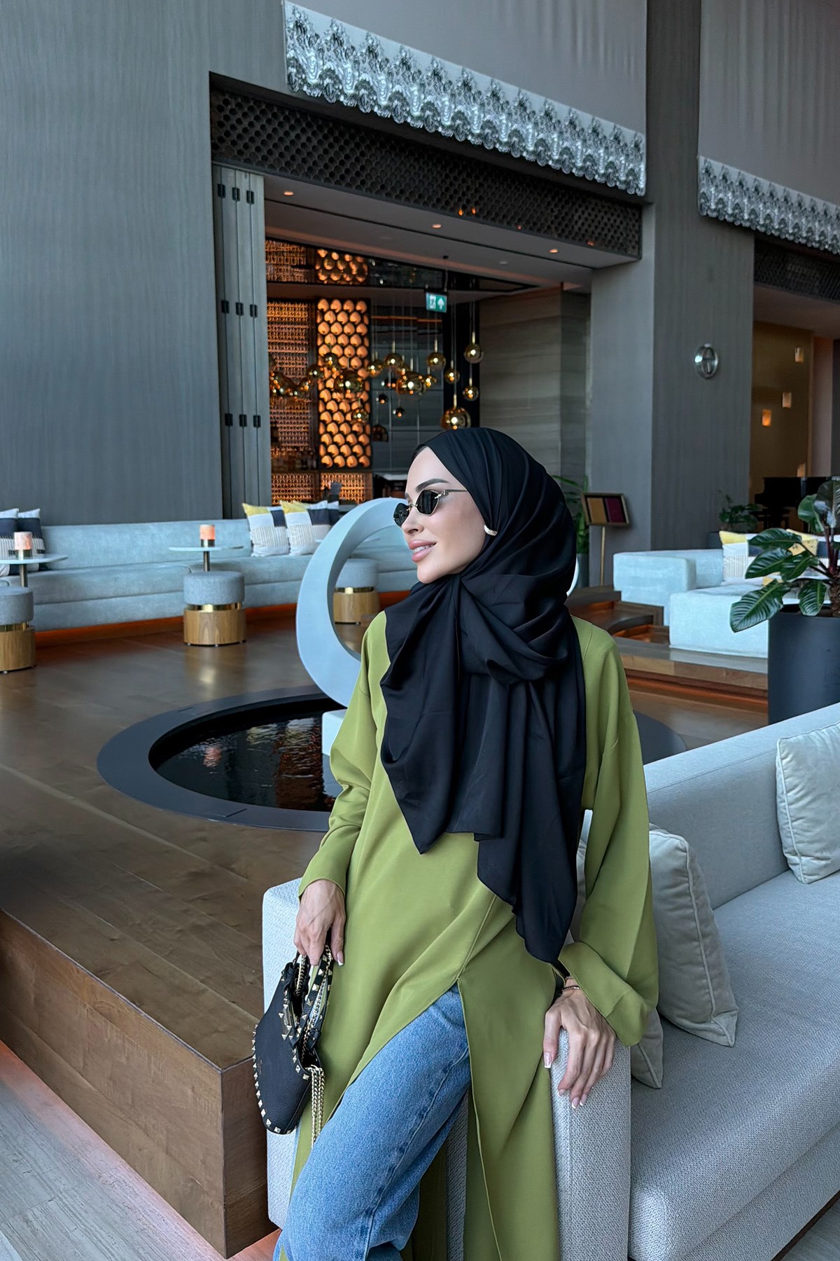 Yırtmaçlı Tunik Olive