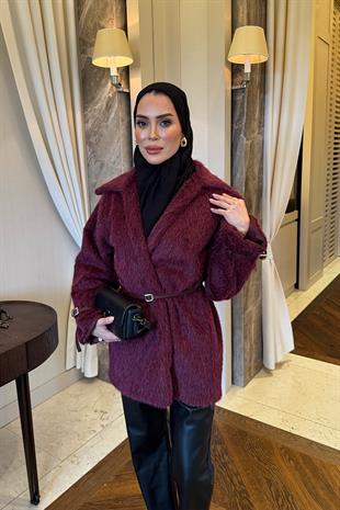 Astarlı Kürk Ceket Bordo