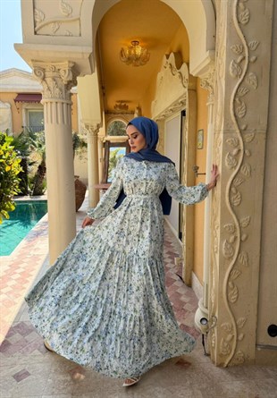 Bloom Serisi Elbise-Bebe Mavi