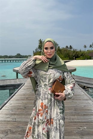 Bloom Serisi Elbise-Yeşil