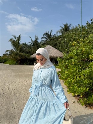 Brode Prenses Elbise-Mavi