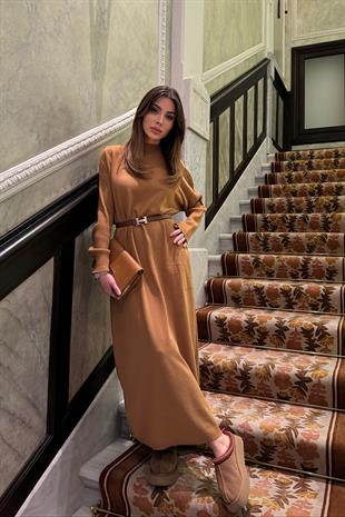 Camel Triko Elbise