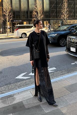 Yıkamalı Dantel  Elbise