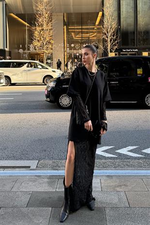 Yıkamalı Dantel  Elbise