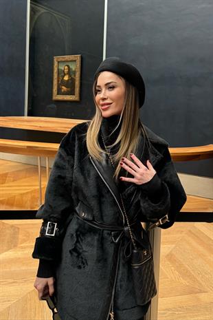 Für Siyah Deri Detay Kaban