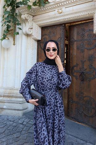 Riga Krep Antrasit Elbise