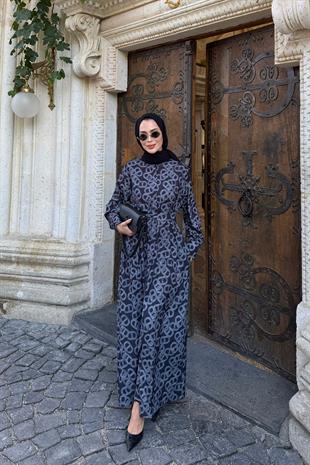 Riga Krep Antrasit Elbise