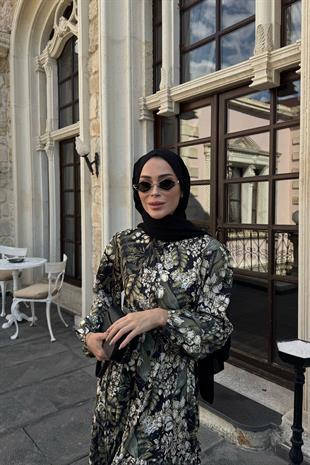 September Krep Siyah Elbise