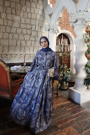 Sofya Krep Lacivert Elbise