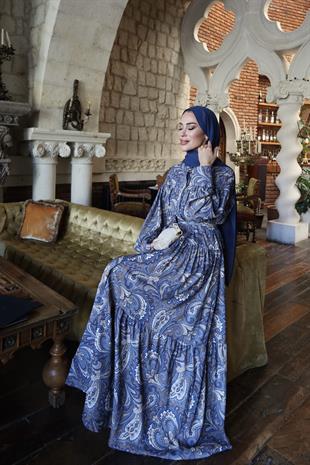 Sofya Krep Lacivert Elbise