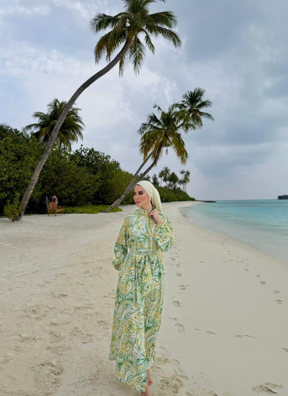 Leydi Krep Elbise-Sarı