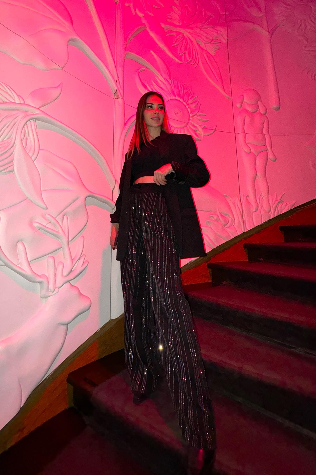 SİYAH TAŞLI PANTOLON