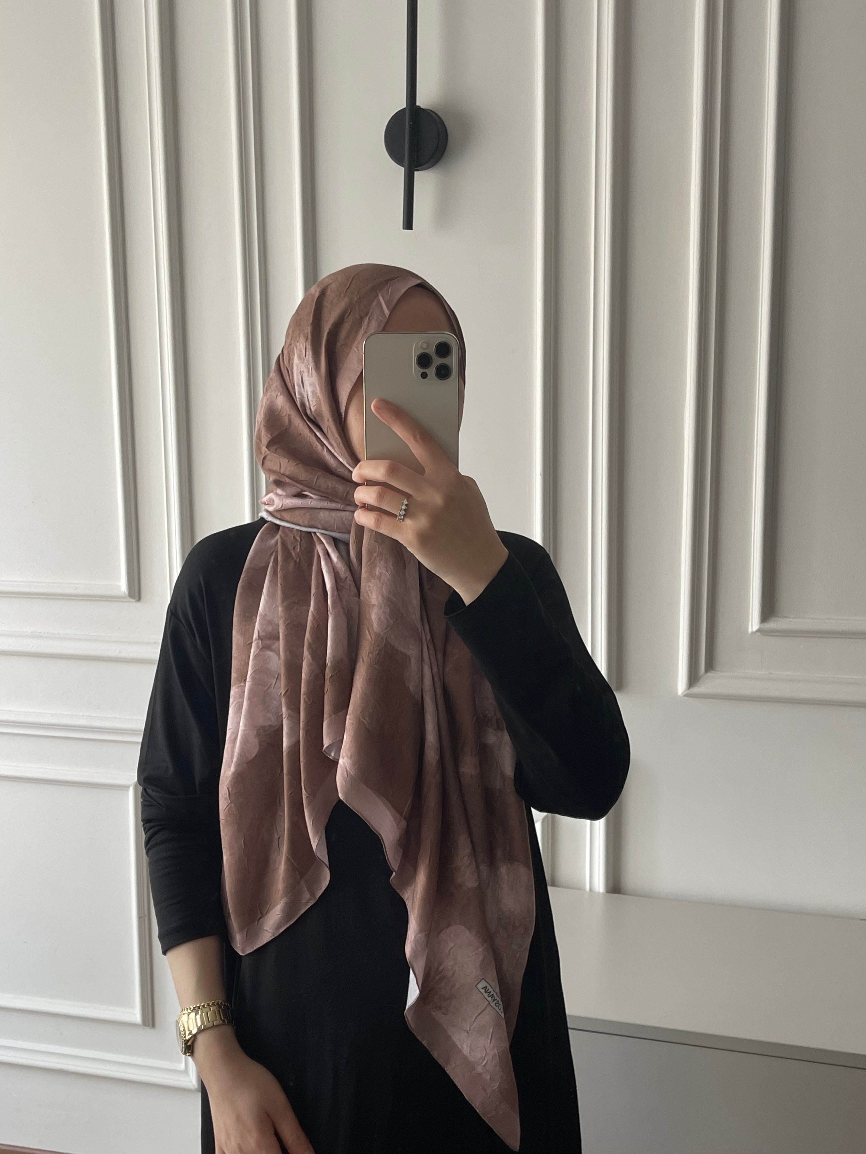 Çiçek Desen Bambu Jakar - Kahve