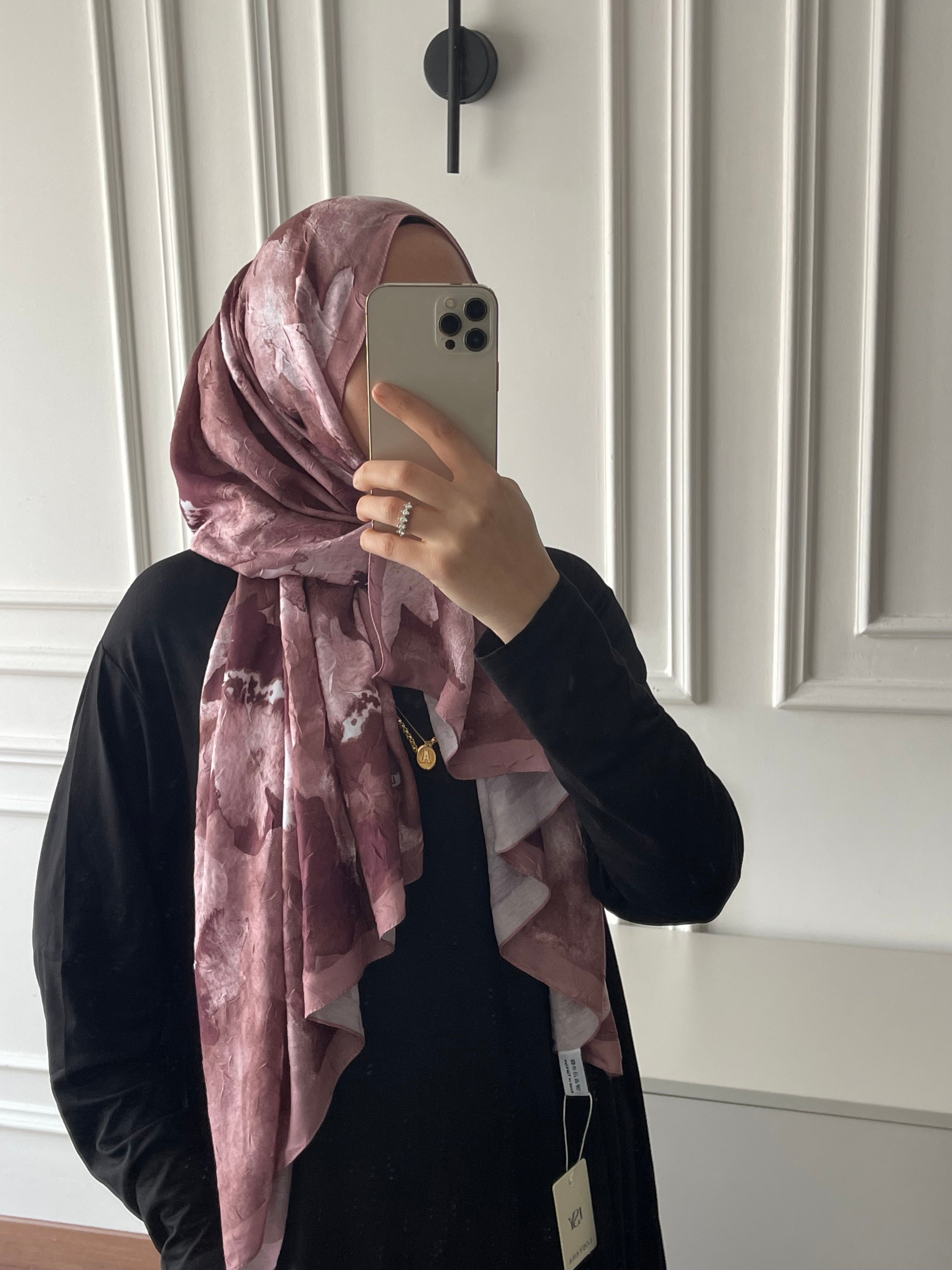Çiçek Desen Bambu Jakar - Pudra