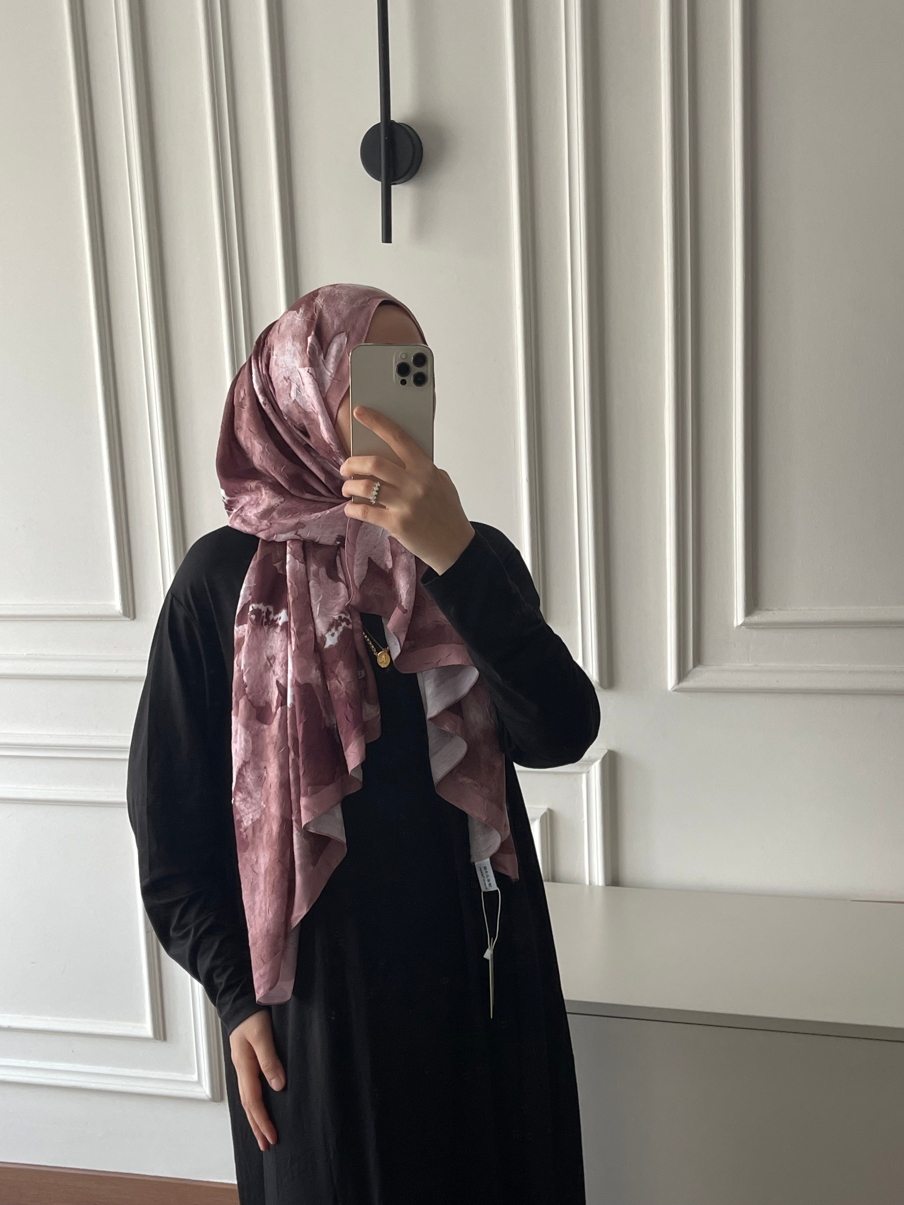 Çiçek Desen Bambu Jakar - Pudra
