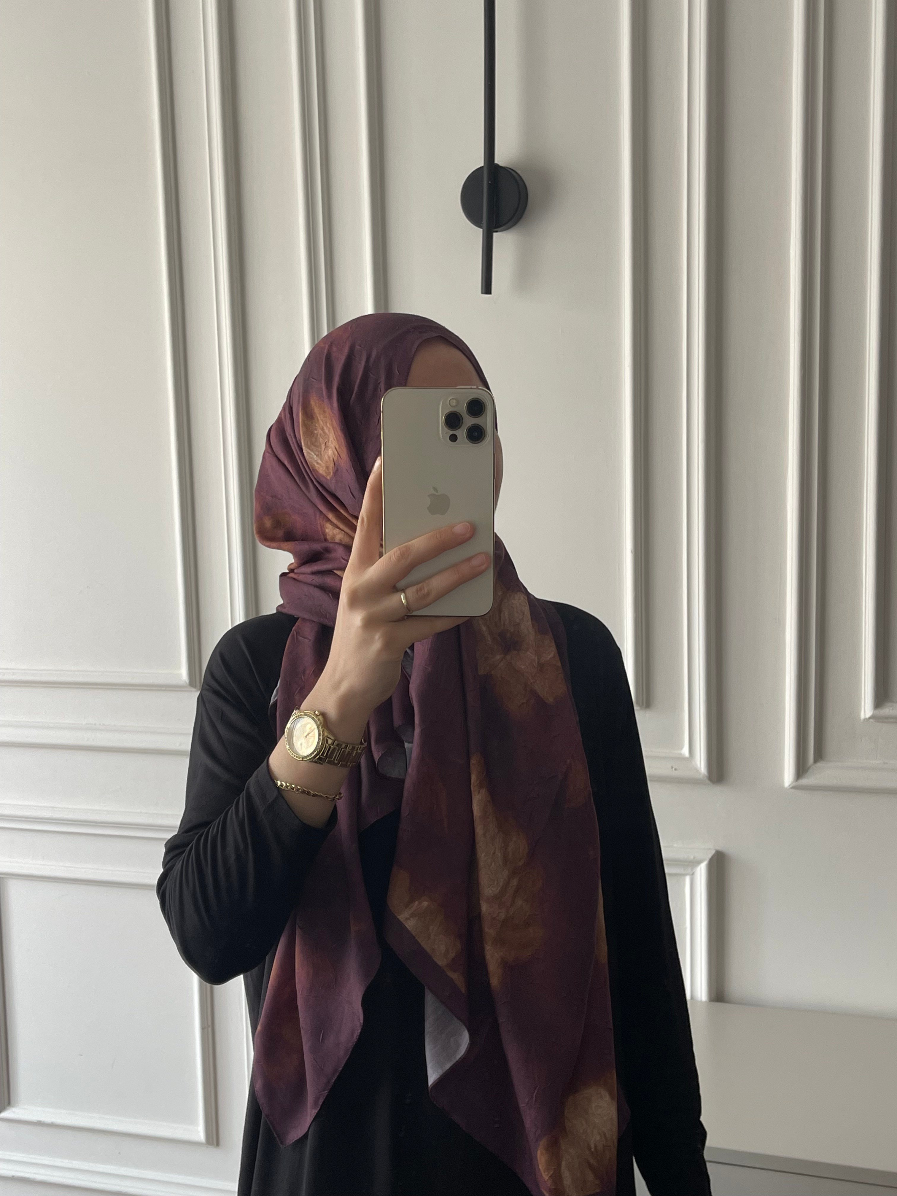 Çiçek Desen Bambu Jakar - Soğan Kabuğu