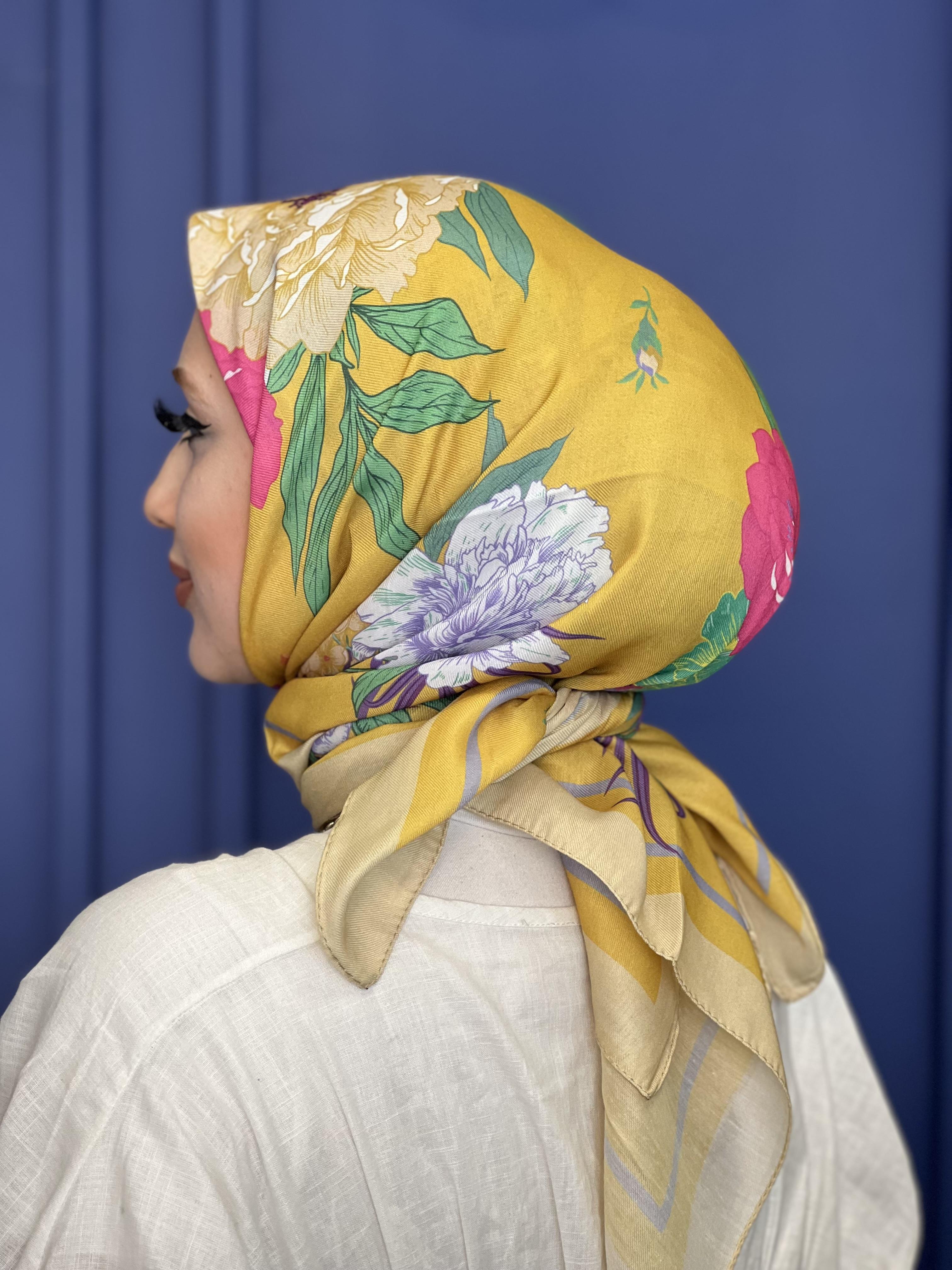 Flowers Desen - Olive Yeşil