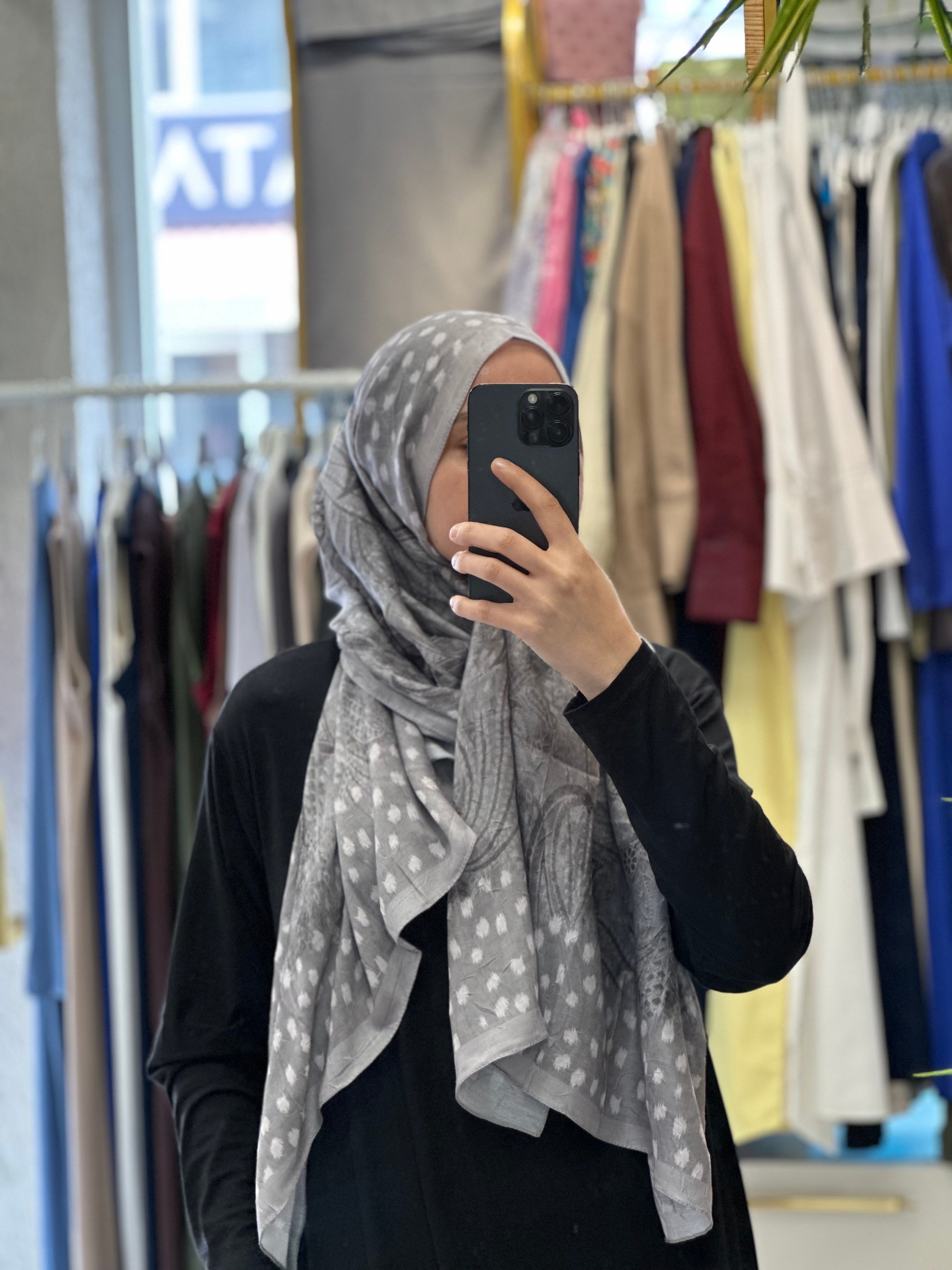 Puantiye Desen Bambu Jakar - Antrasit