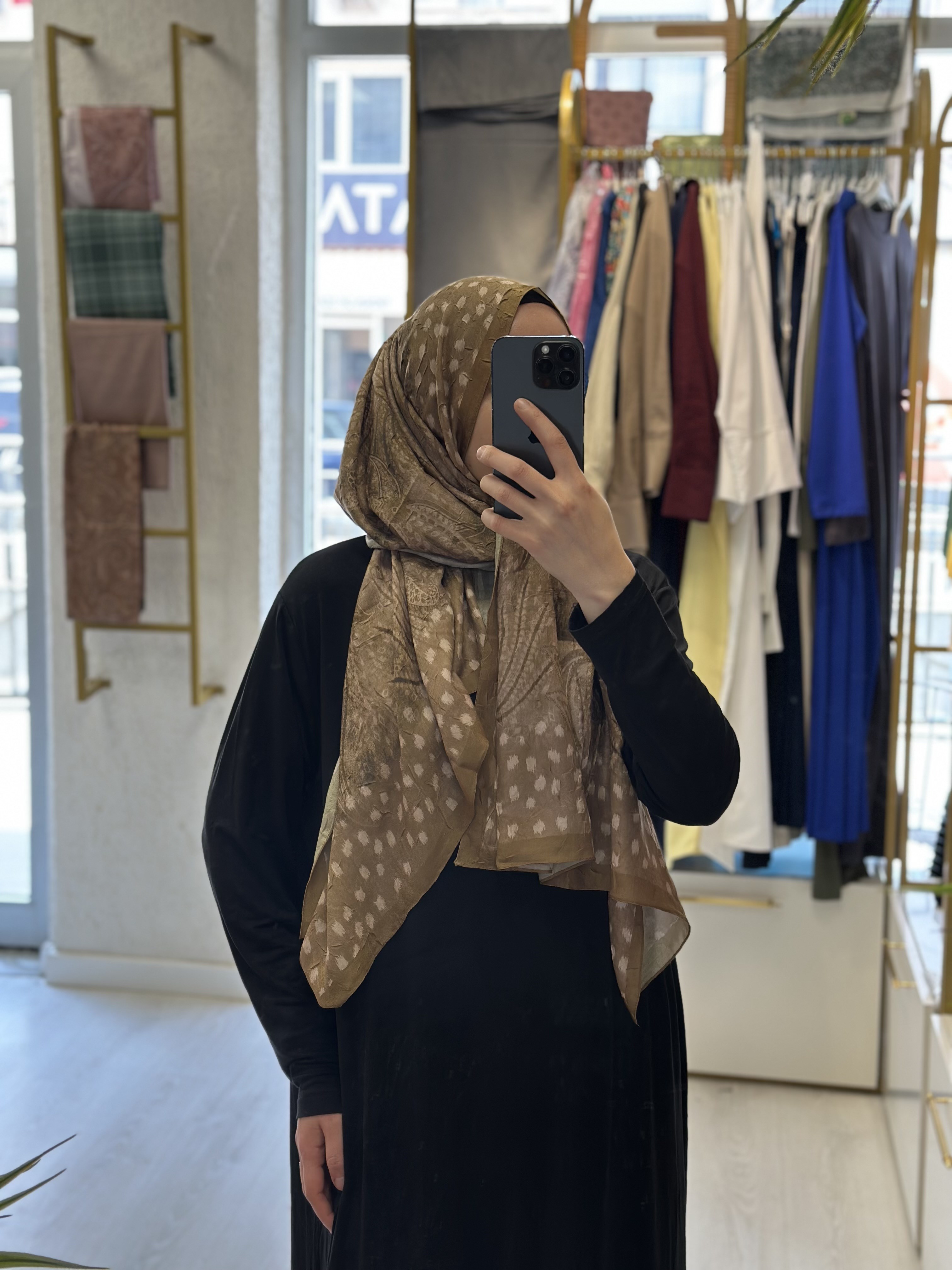 Puantiye Desen Bambu Jakar - Yağ Yeşili