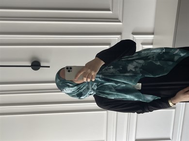 Çiçek Desen Bambu Jakar - Mint
