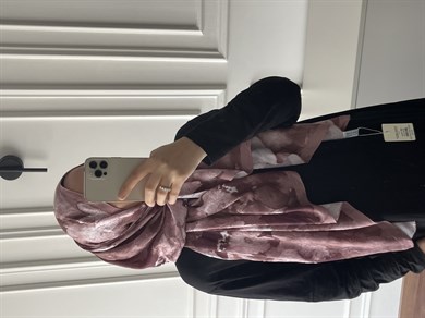 Çiçek Desen Bambu Jakar - Pudra