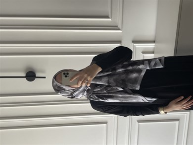 Çiçek Desen Bambu Jakar - Siyah