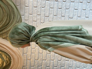 Degrade Desen Bambu Jakar  - Mint Yeşil