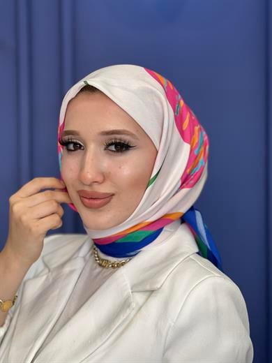 Flora Desen - Beyaz Fuşya