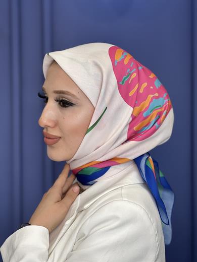 Flora Desen - Beyaz Fuşya