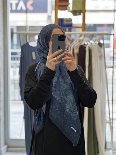 Puantiye Desen Bambu Jakar -İndigo