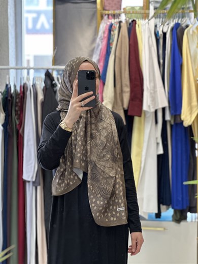 Puantiye Desen Bambu Jakar - Kahve