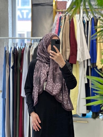 Puantiye Desen Bambu Jakar - Mor