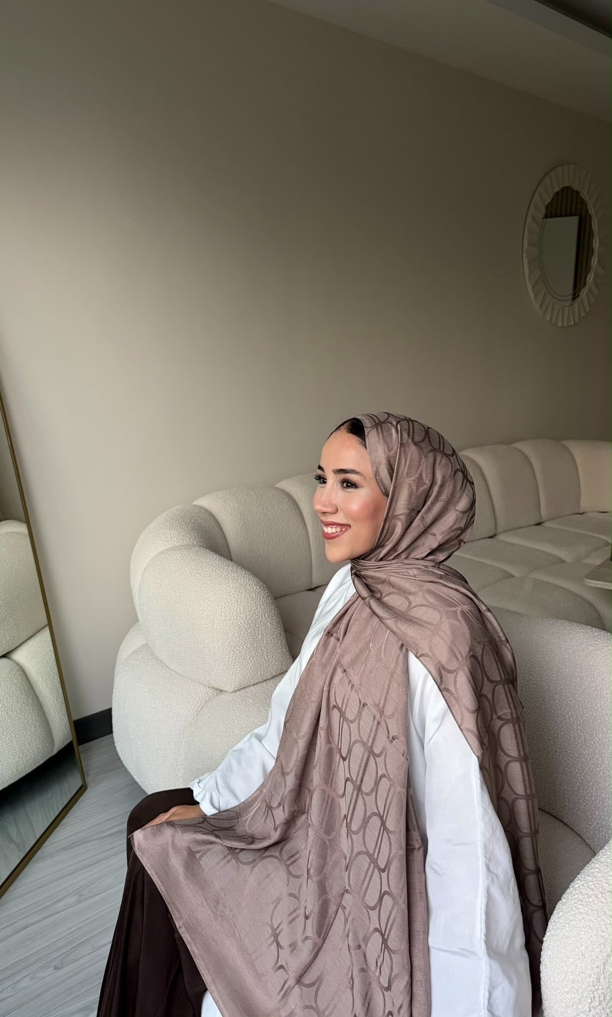 Alya Desen Şal - Koyu Vizon
