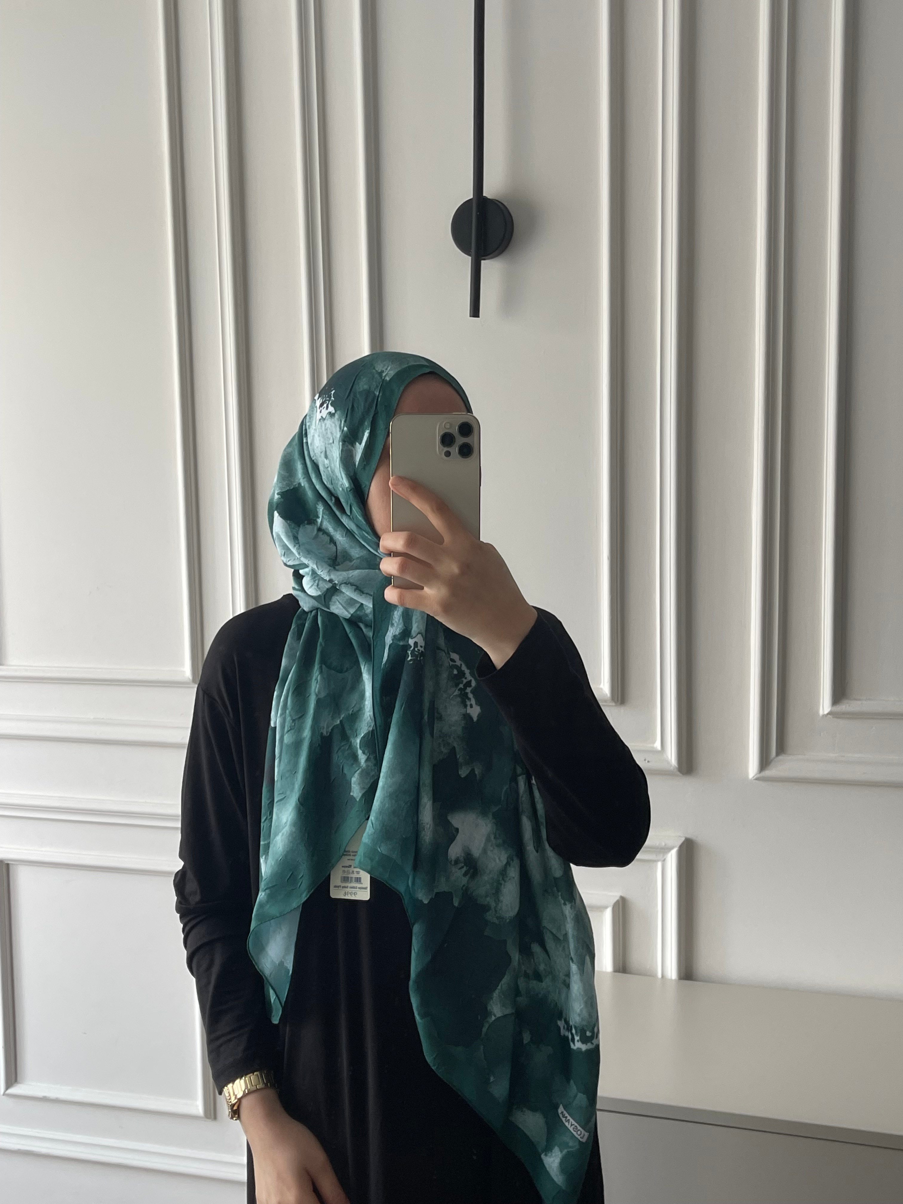 Çiçek Desen Bambu Jakar - Mint
