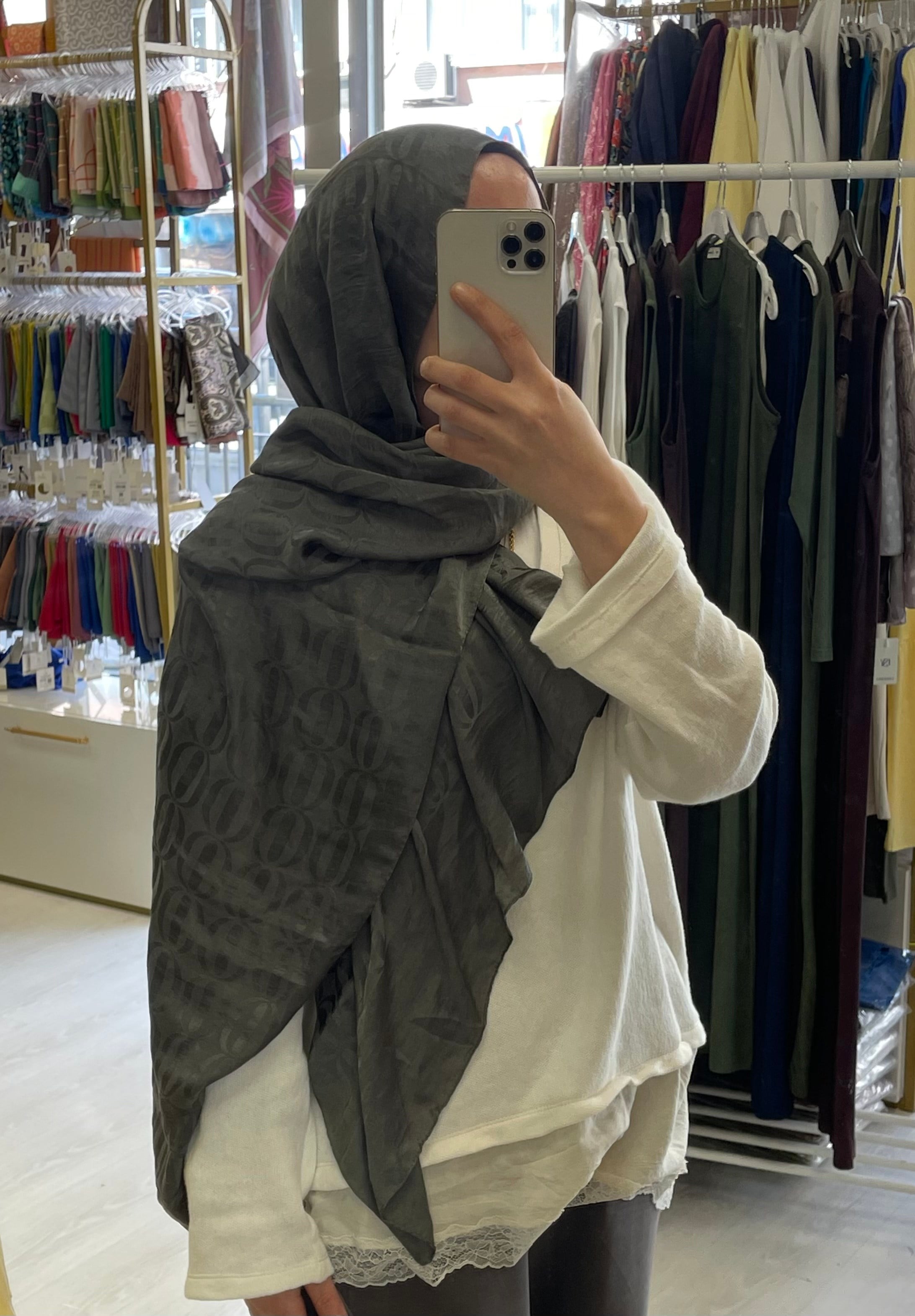 Halka Desen Şal - Antrasit